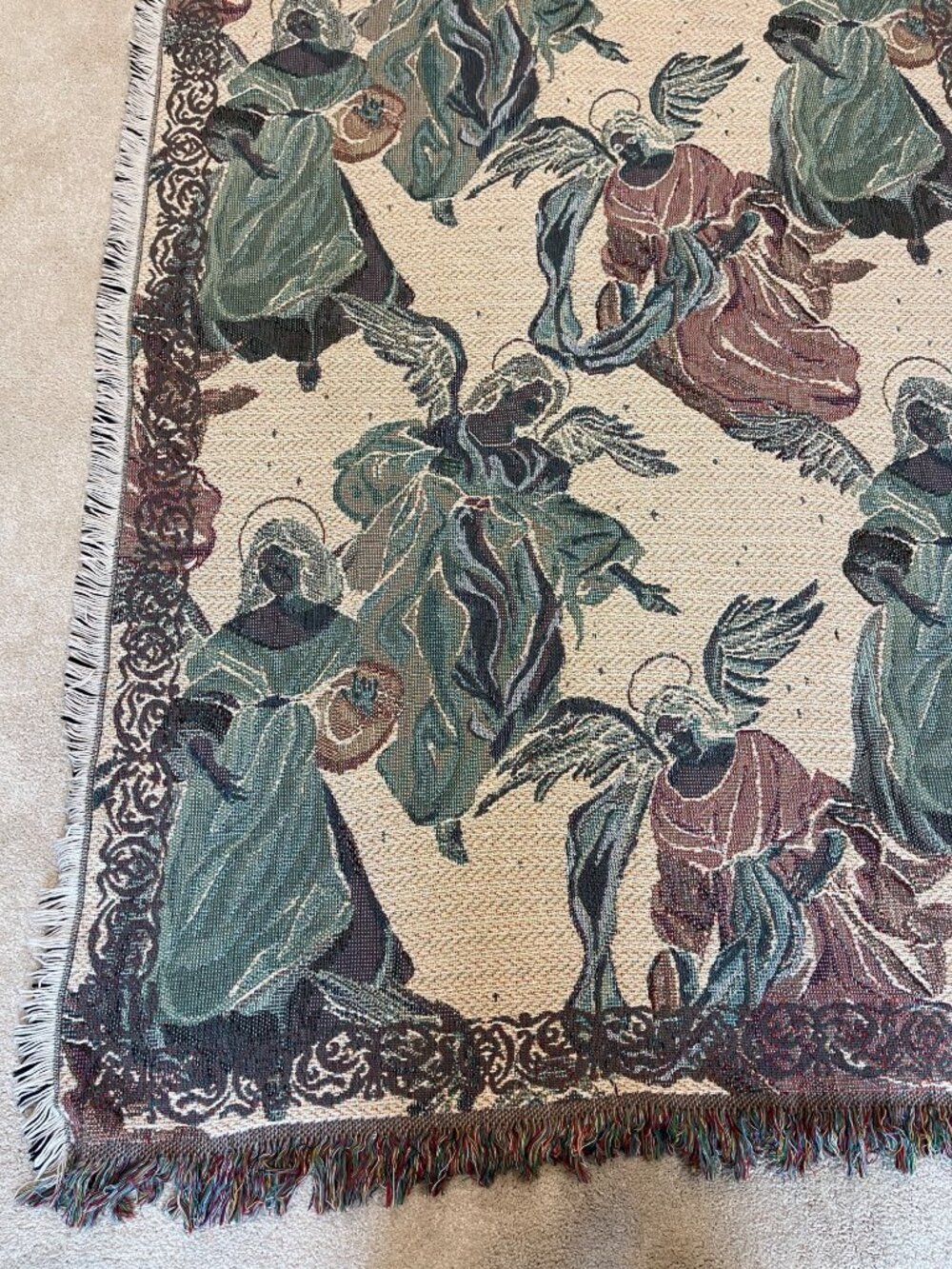 Goodwin Weavers Angelic Season Tapestry Throw Afghan Blanket 100% Cotton 46 x 67 - Picture 8 of 16